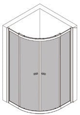 Curved Glass Semi-Frameless Shower Screen with Sliding Doors